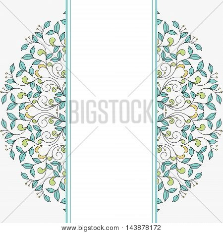 Invitation card with floral ornament. 10 eps file.