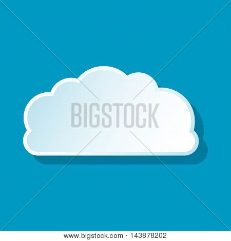 Small cloud icon on blue background. Weather symbol