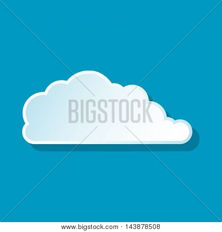 Rain cloud icon on blue background. Weather symbol