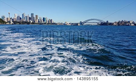 view of Sydney Habour from the sea
