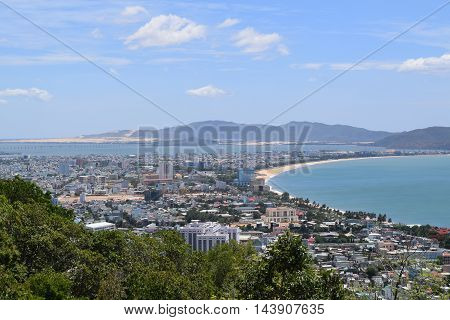 Aerial View Of Southeast Asia Town Near The Bay In Quy Nhon