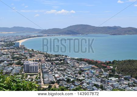 Aerial View Of Southeast Asia Town Near The Bay In Quy Nhon