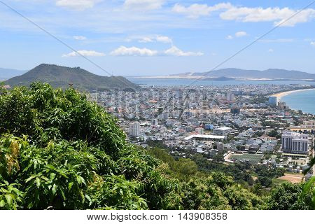 Aerial View Of Southeast Asia Town Near The Bay In Quy Nhon