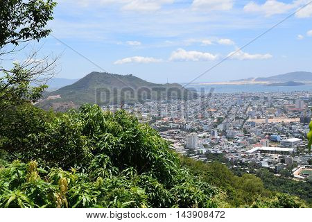 Aerial View Of Southeast Asia Town Near The Bay In Quy Nhon