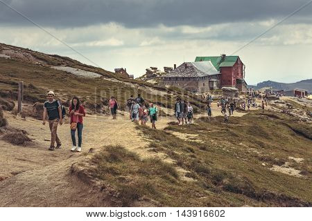 Hikers At Babele Chalet, Romania