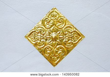 handmade golden carved flower in temple chiang mai thailand