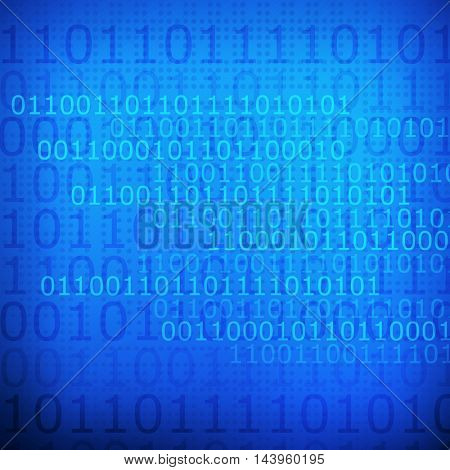 Abstract binary code on screen background