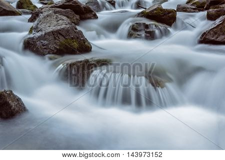 long exposure shot on the river at plateau