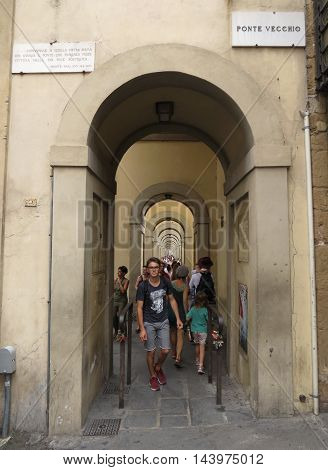 Portico Near Ponte Vecchio In Florence