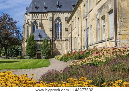 Flowers In Front Of The Stift Tilbeck In Havixbeck