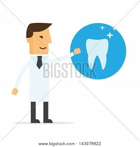 Dentist a doctor and tooth vector eps 10