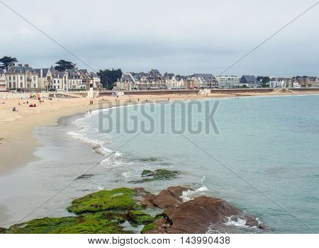 beach scenery at a commune named Quiberon in the Morbihan department in Brittany France