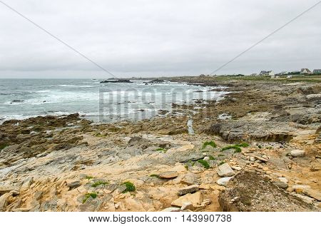 coastal scenery near a commune named Quiberon in the Morbihan department in Brittany France