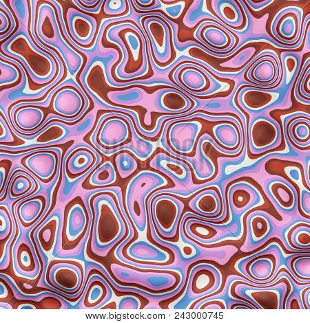Colorful topographic stripes background. Color curves painted surface backdrop. 3D rendering.