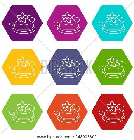 Eco Spa Soap Icons 9 Set Coloful Isolated On White For Web