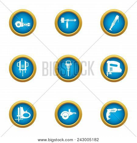 Implement Icons Set. Flat Set Of 9 Implement Vector Icons For Web Isolated On White Background