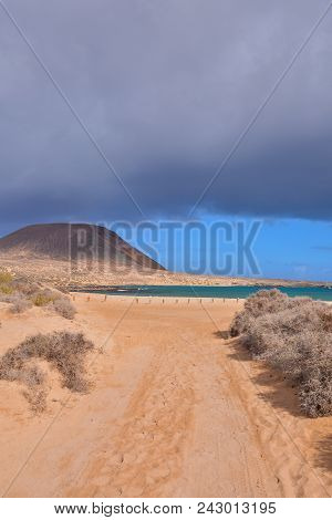 Spanish View Landscape In La Graciosa Lanzarote Tropical Volcanic Canary Islands Spain