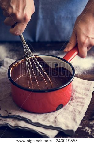 Chocolate ganache food photography recipe idea