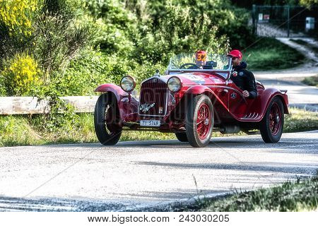 Pesaro Colle San Bartolo , Italy - May 17 - 2018 : Alfa Romeo 6c 1750 Gs Brianza	1932 Old Racing Car