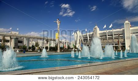 Ashgabat, Turkmenistan, September 26, 2017:  Modern Architecture Of Ashgabat. Ashgabat Is The Capita