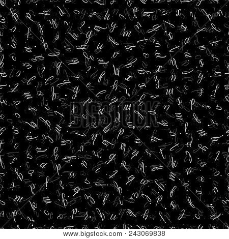 Vector Seamless Pattern With Painted Letters Of The Alphabet.can Be Used For Textile, Wallpaper And 