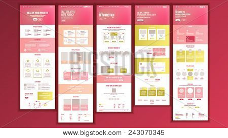 Web Page Design Vector. Website Business Screen. Internet Traffic. Landing Template. Business Succes