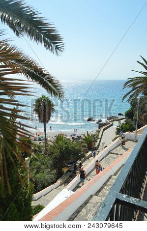 Wonderful Maritime Walk From Nerja From Where We Can See Its Beautiful Beach. August 6, 2016. Travel