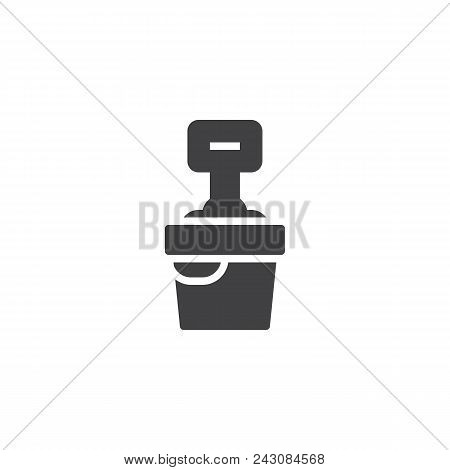 Sand Bucket And Shovel Vector Icon. Filled Flat Sign For Mobile Concept And Web Design. Beach Toy Si