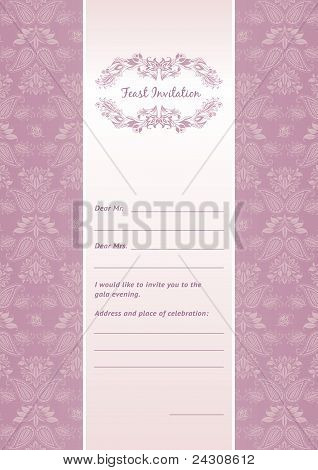 Vector Floral Background And Frame, Template