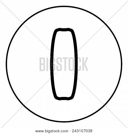 Board For Kiteboard Sport Icon In Circle Outline Vector Illustration Image