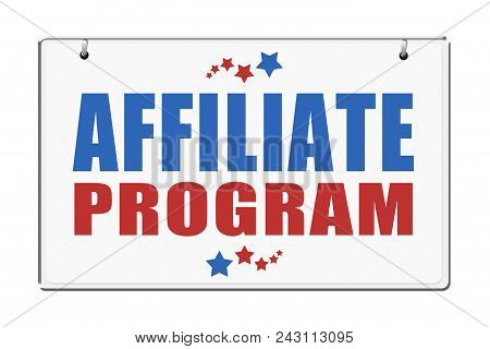 Affiliate Program Plaque Isolated On White Background.