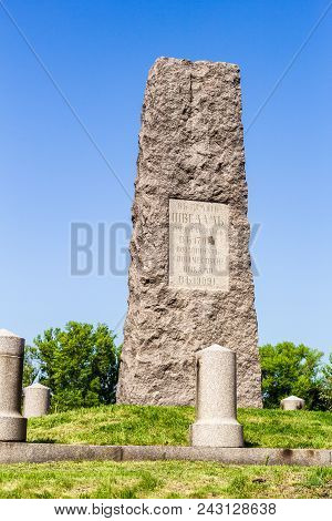 Poltava, Ukraine - May 14, 2018: Monument To The Swedish Soldiers. The Inscription In Swedish And Ru