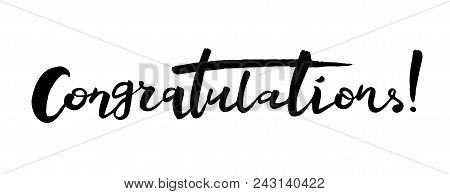 Congratulations Handwritten Calligraphy. Vector Illustration Eps 10. Card, Idea, Style.