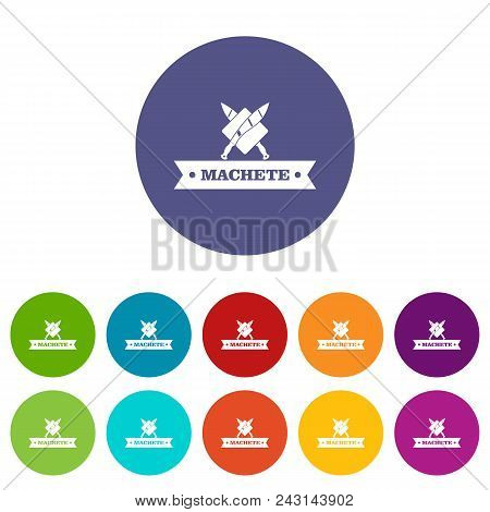 Machete Icons Color Set Vector For Any Web Design On White Background