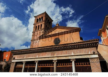 St George In Velabro Ancient Medieval Church In The Historic Center Of Rome, Completed In The 13th C