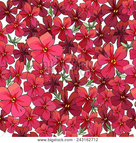 Seamless Pattern With Flowers Isolated On White. Excellent Print For Greeting Cards, Clothes, Bed Li
