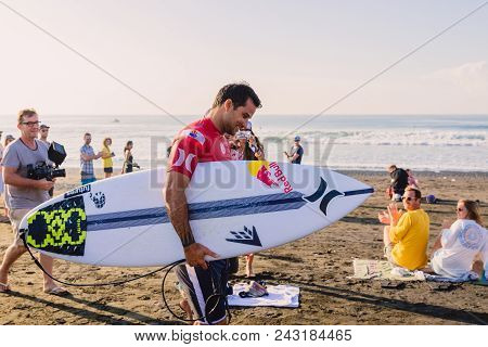 May 31, 2018. Keramas, Bali, Indonesia. Competition WSL Corona Bali Protected. Professional surfer M