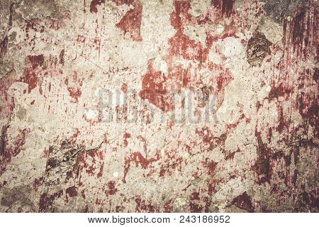 Abstract Paint Stain On Weathered Wooden Board