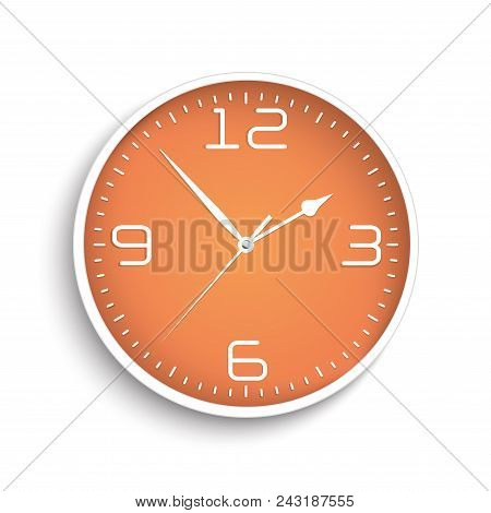 Orage Wall Clock Isolated On White Background.