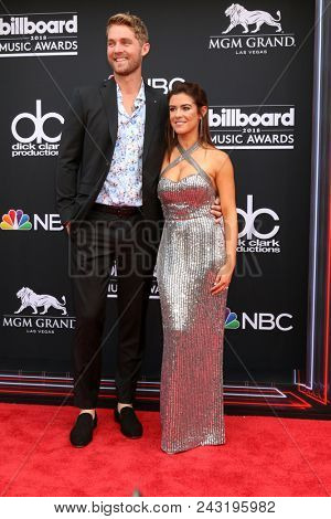 LAS VEGAS - MAY 20:  Brett Young, Taylor Mills at the 2018 Billboard Music Awards at MGM Grand Garden Arena on May 20, 2018 in Las Vegas, NV