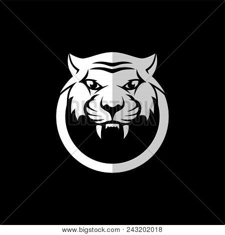 Intimidating Tiger Front View Theme Logo Template