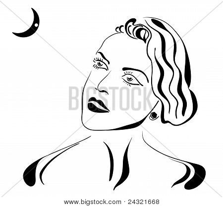 Retro vesmírnou dívka