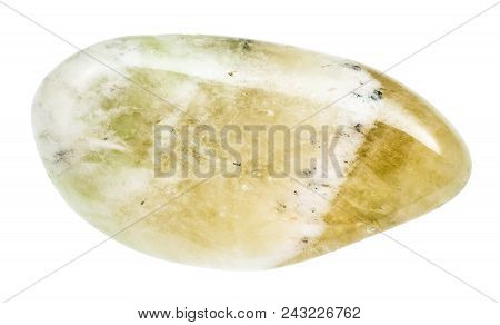 Macro Shooting Of Natural Rock Specimen - Polished Prasiolite (green Quartz , Vermarine) Stone Isola