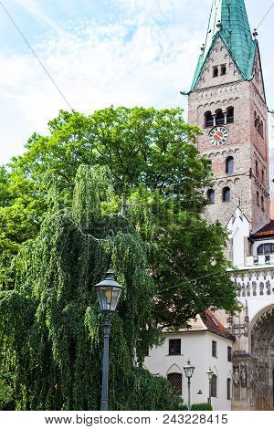 Travel To Germany - View Of Augsburg Cathedral (augsburger Dom) In Spring