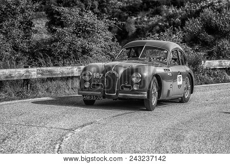 Pesaro Colle San Bartolo , Italy - May 17 - 2018 : Talbot-lago T 26 Gs Berlinette	1950 Old Racing Ca