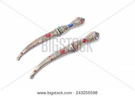 Decorative Oriental Otoman Knife On The White Background