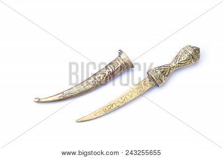 Decorative Oriental Otoman Knife On The White Background