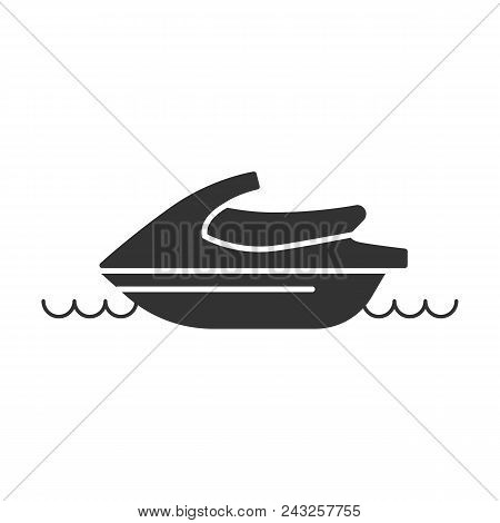 Black Isolated Icon Of Jet Ski On White Background. Silhouette Of Jetski, Scooter