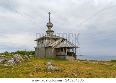 Wooden Church Of St. Andrew On Big Zayatsky Island, Russia