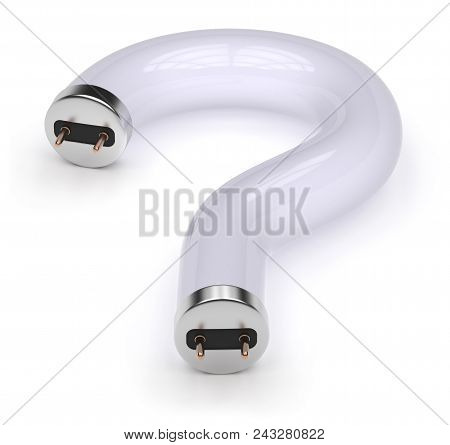 Daylight Fluorescent Lamp Isolated On White. 3d Rendering